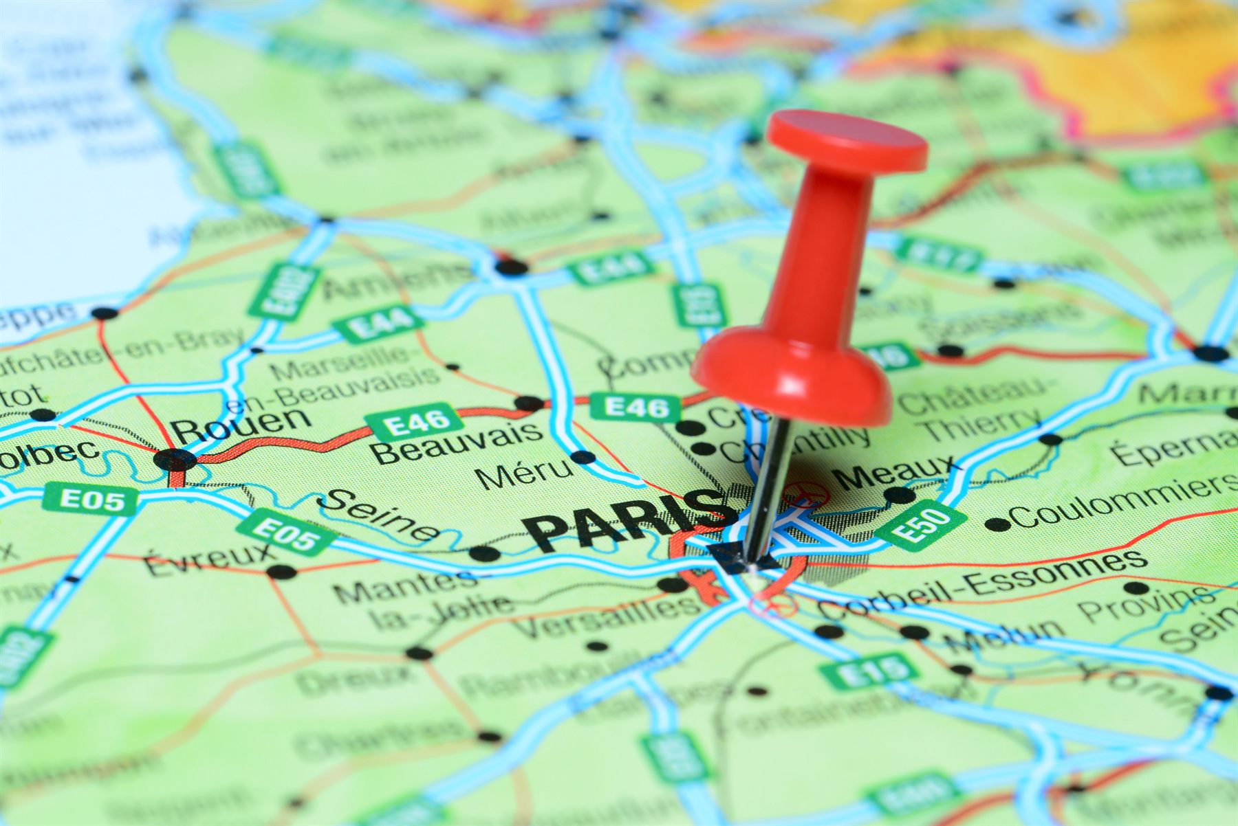 Carte de Paris avec repère de localisation